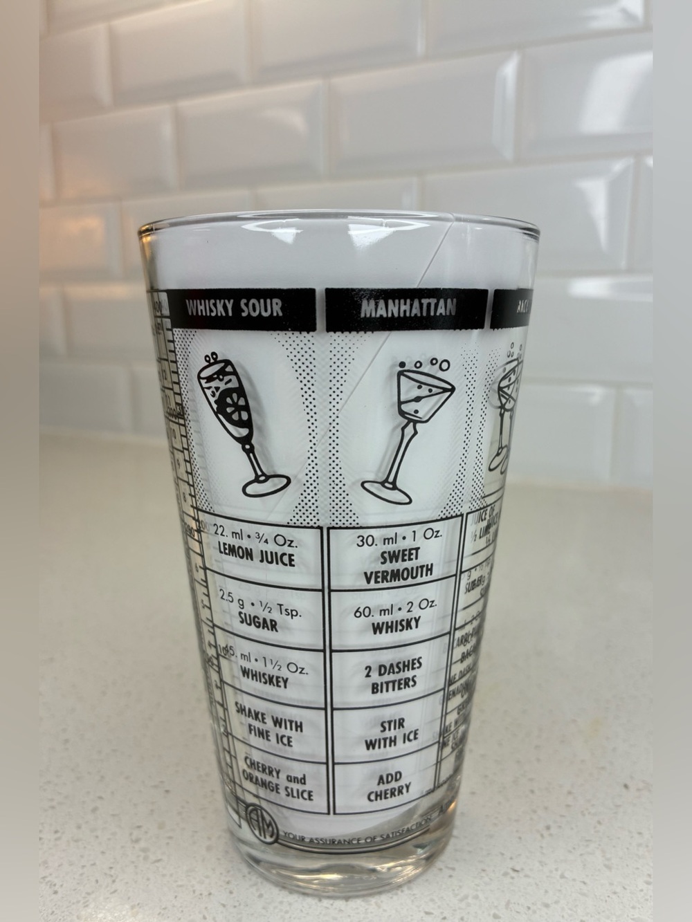 Vintage American Metalcraft Cocktail Mixing Glass Shaker Color Recipes MCM EUC